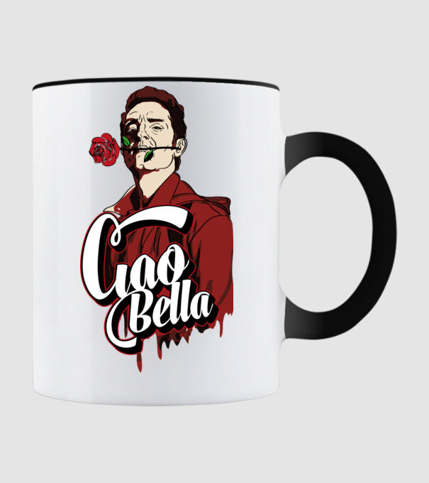 ciao bella berlin rose model negru pe tricou