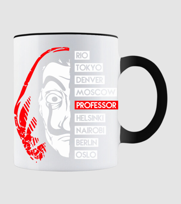classic logo la casa de papel model negru pe tricou