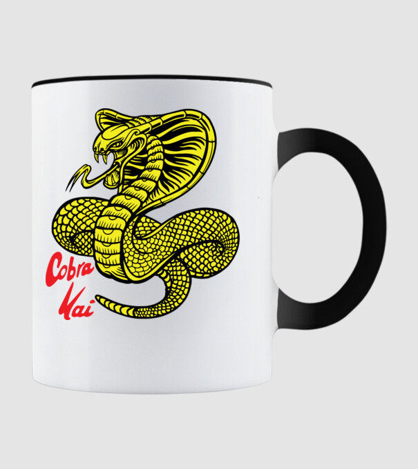 cobra kai logo color model negru pe tricou