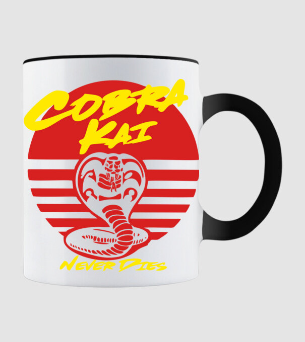 cobra kai sunset logo model negru pe tricou