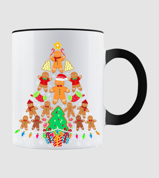 Cookie christmas tree model negru pe tricou