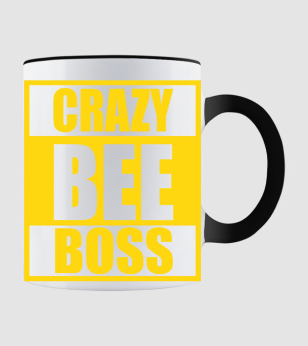 Crazy bee boss model negru pe tricou