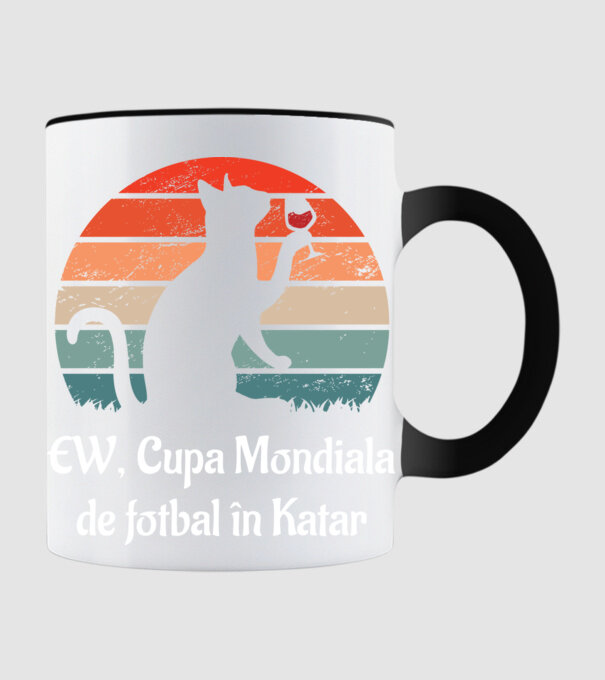 Cupa Mondiala de fotbal în Katar model negru pe tricou