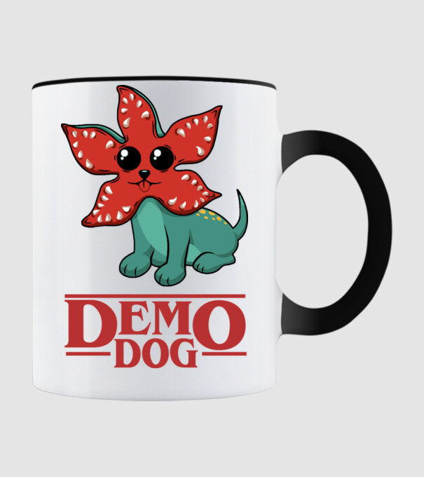 cute demodog model negru pe tricou