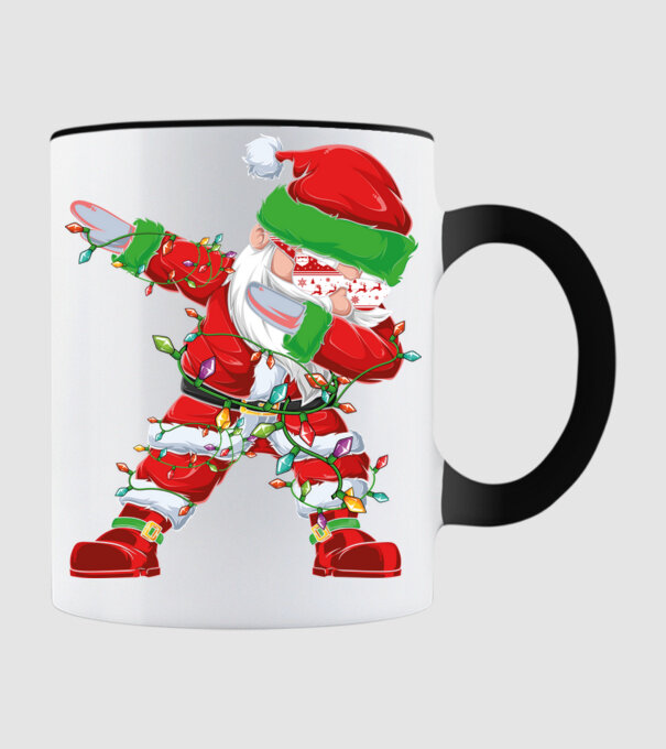 Dab Santa model negru pe tricou