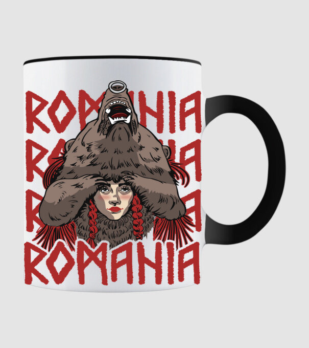 Dansul Ursului romania model negru pe tricou