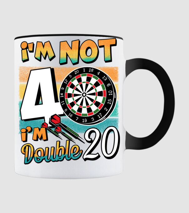 Darts Birthday 40 years old model negru pe tricou