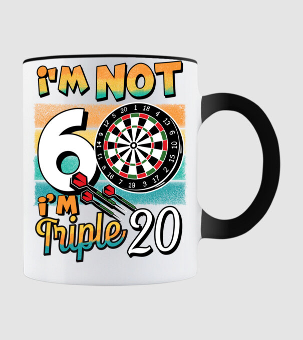 Darts Birthday 60 years old model negru pe tricou
