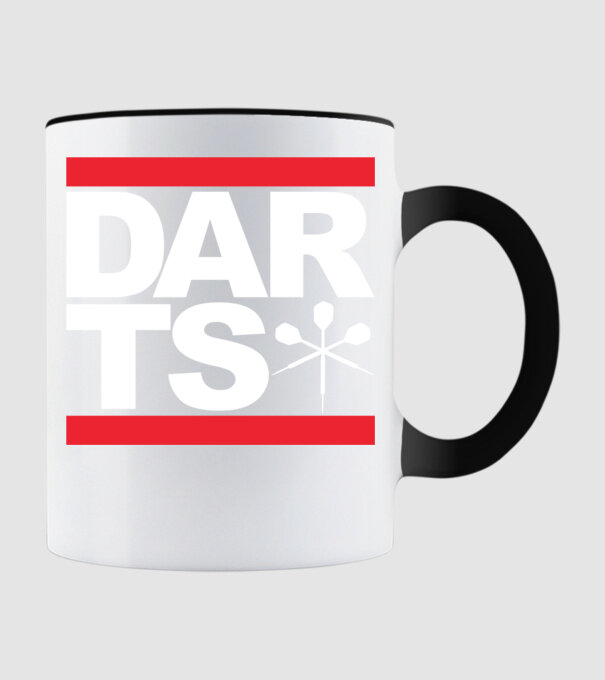Darts DMC model negru pe tricou