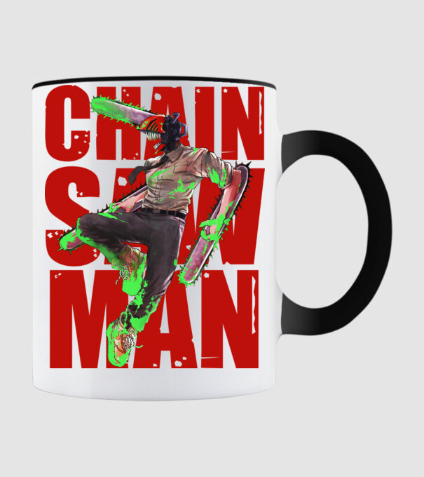 Denji chainsaw man concept model negru pe tricou