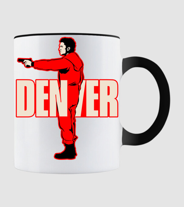 denver la casa de papel model negru pe tricou