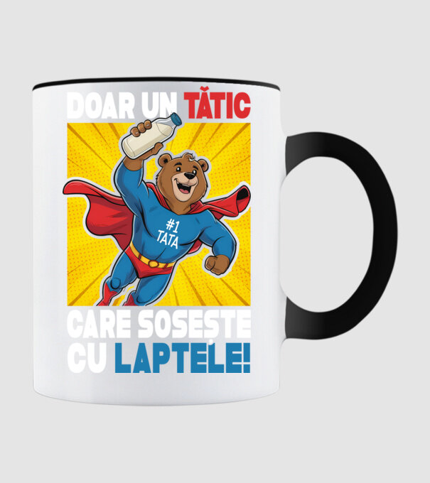Doar un Tătic Care sosește cu laptele model negru pe tricou