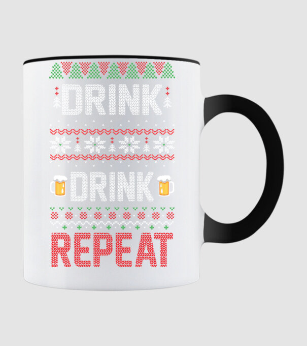 Drink drink repeat model negru pe tricou