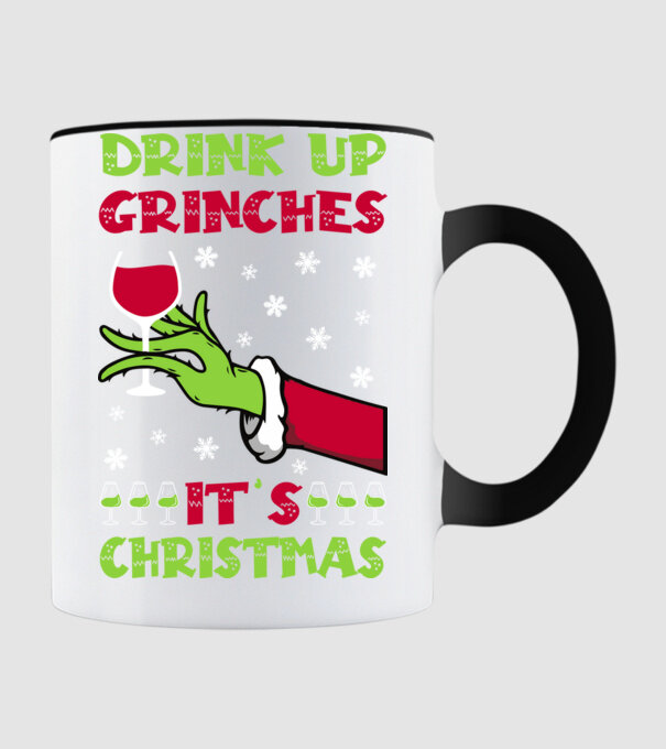 Drink up grinches it's christmas model negru pe tricou