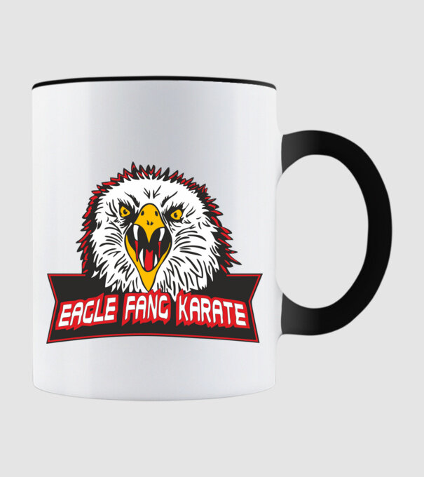 eagle fang karate cobra kai model negru pe tricou