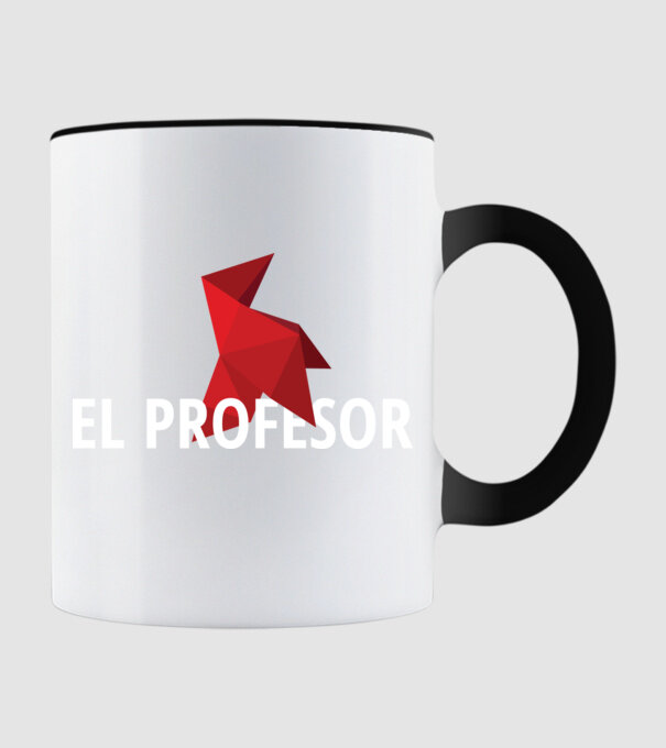 el professor money heist model negru pe tricou