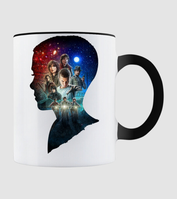 eleven poster head2 model negru pe tricou