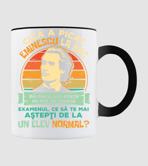 Eminescu model negru pe tricou