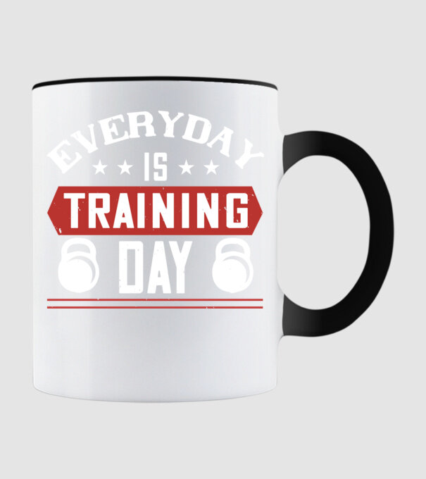 everyday is training day model negru pe tricou