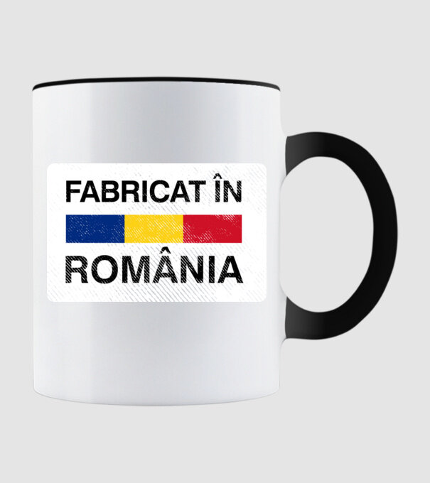 Fabricat în România model negru pe tricou