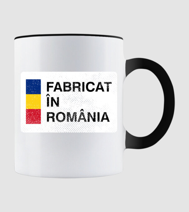 Fabricat în România model negru pe tricou