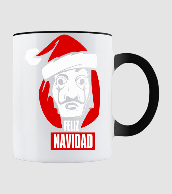 feliz navidad merry christmas money heist model negru pe tricou