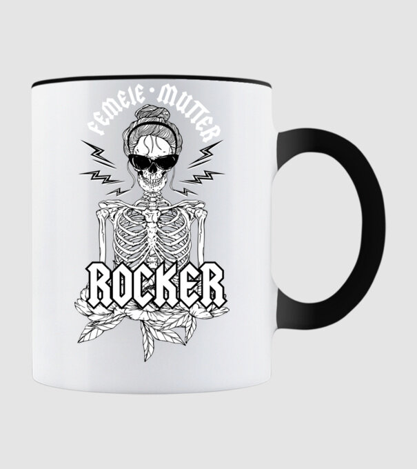 femeie - mutter - rocker model negru pe tricou