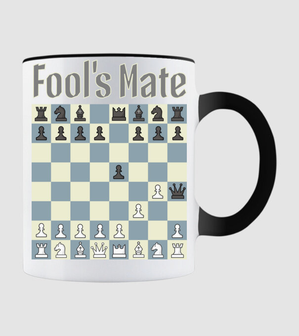 fool's mate model negru pe tricou