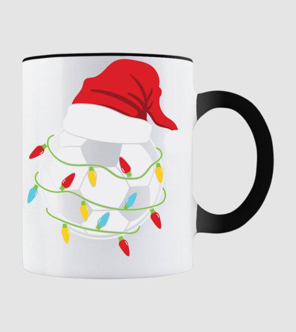 Football christmas model negru pe tricou