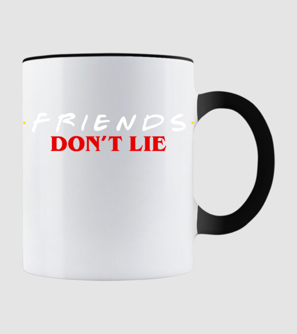 friends dont lie stranger things parody model negru pe tricou