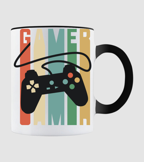 Gamer Controller model negru pe tricou