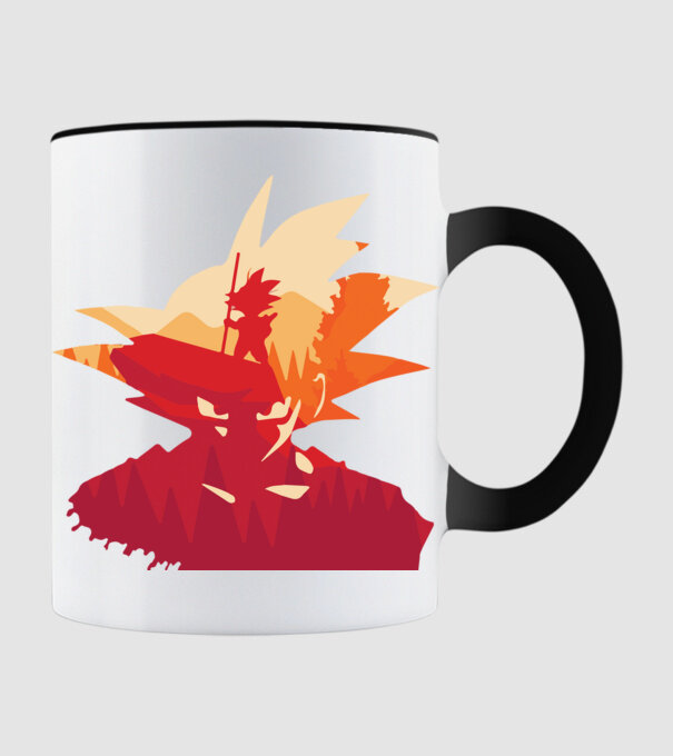 goku head model negru pe tricou