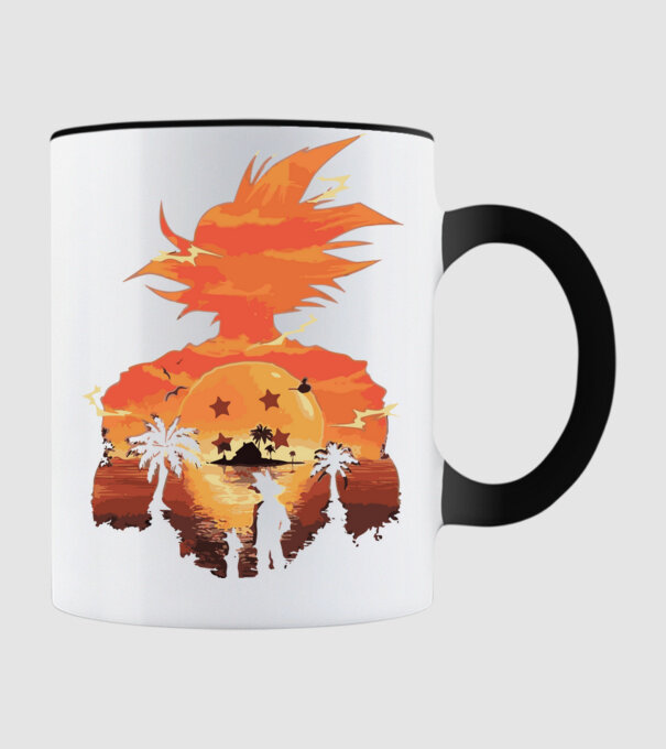 goku sunset 2 model negru pe tricou