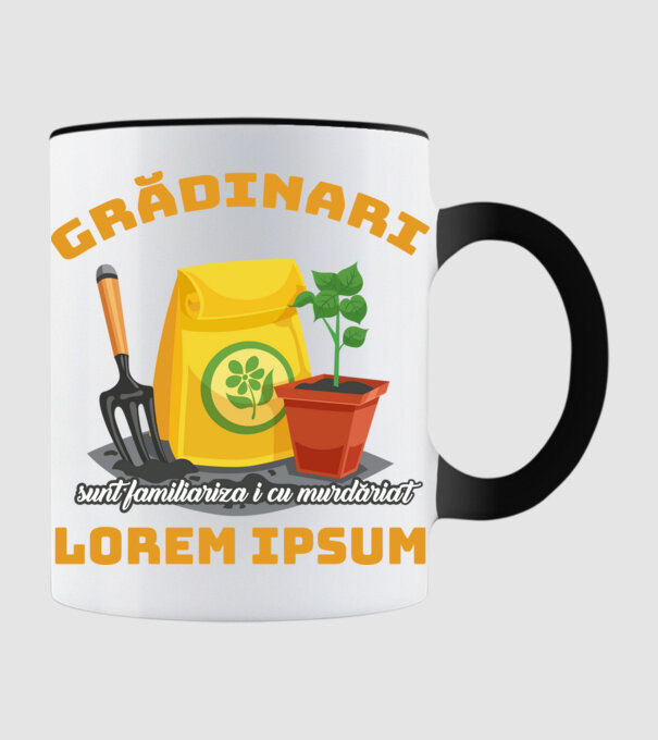 Grădinari model negru pe tricou