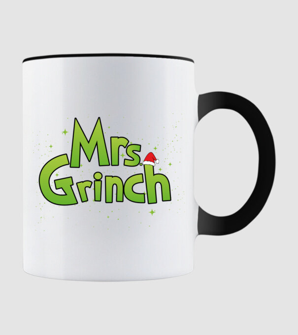 Grinch Family Mrs Grinch model negru pe tricou