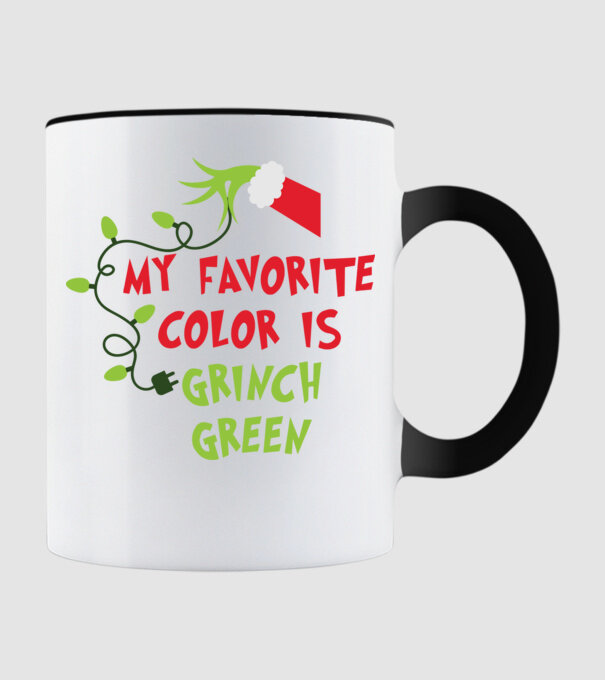 Grinch Green model negru pe tricou