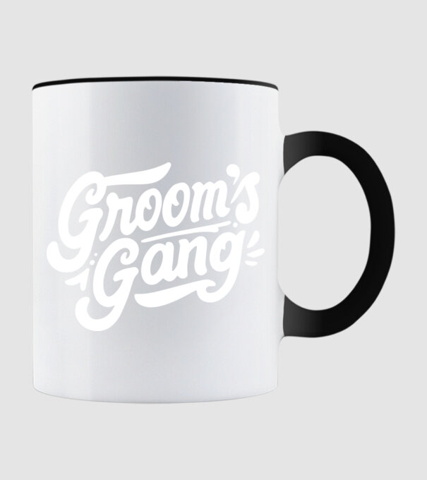 Grooms Gang model negru pe tricou