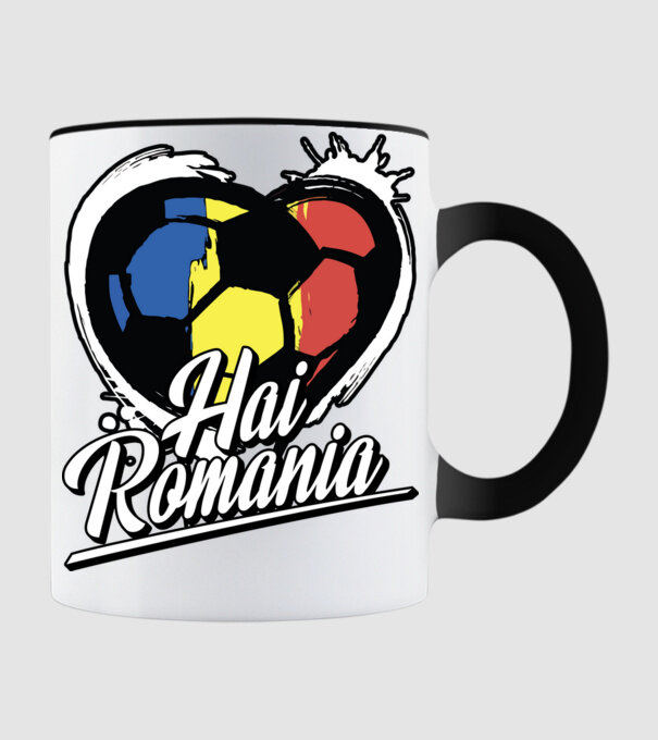 Hai romania heart model negru pe tricou