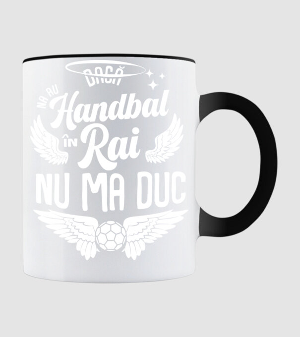 Handbal în Rai model negru pe tricou