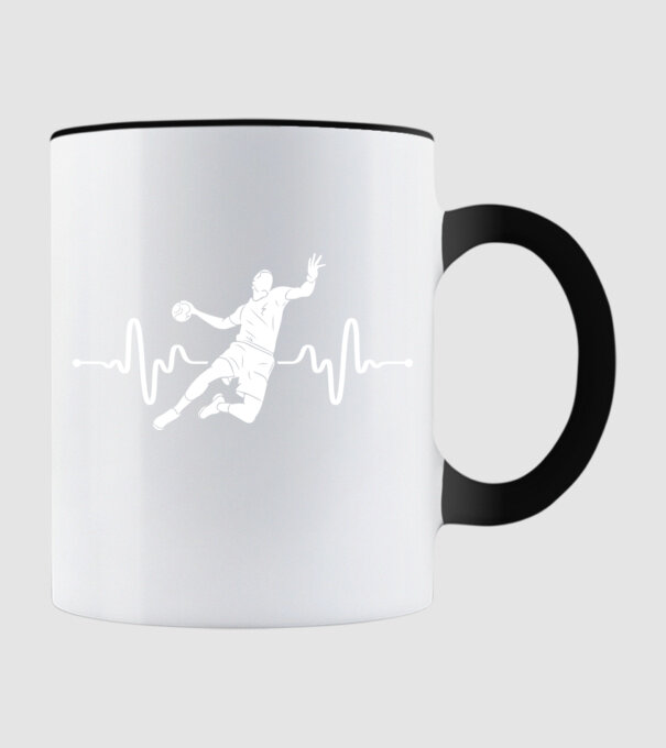 handball heartbeat model negru pe tricou