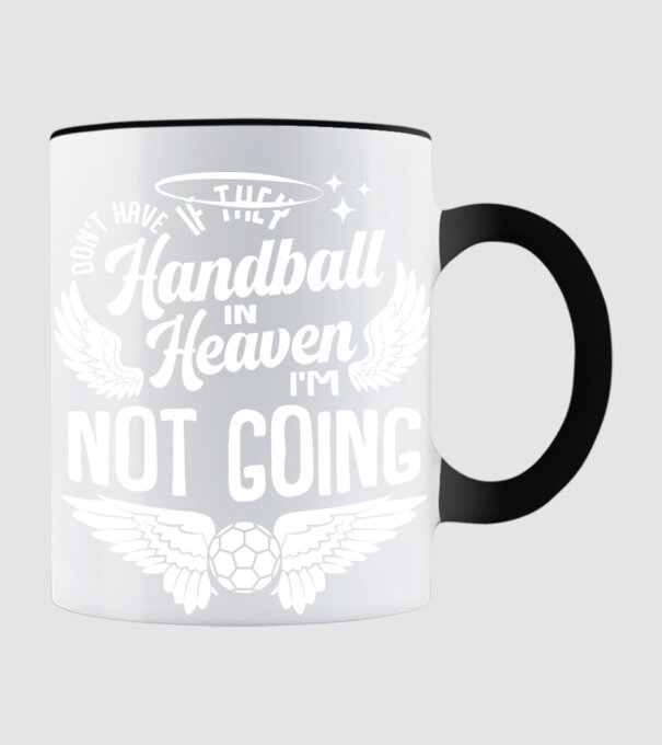 Handball in Heaven model negru pe tricou
