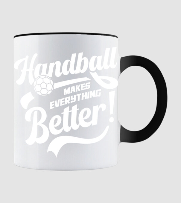 Handball makes everything better model negru pe tricou