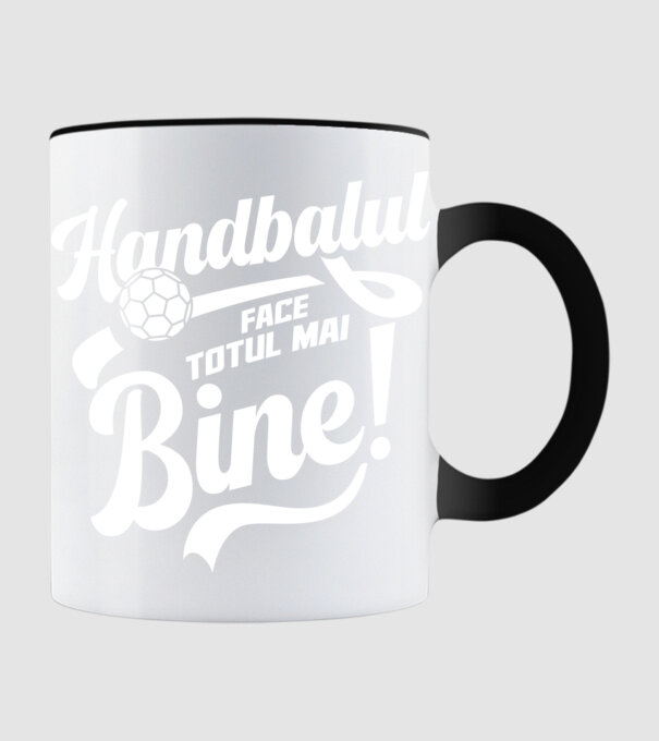 Handbalul face totul mai bine model negru pe tricou