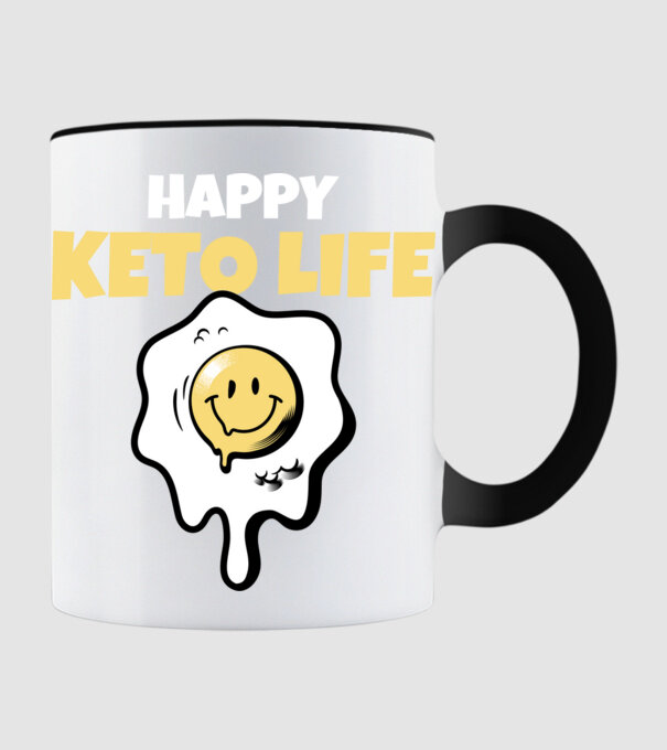 HAPPY KETO LIFE model negru pe tricou
