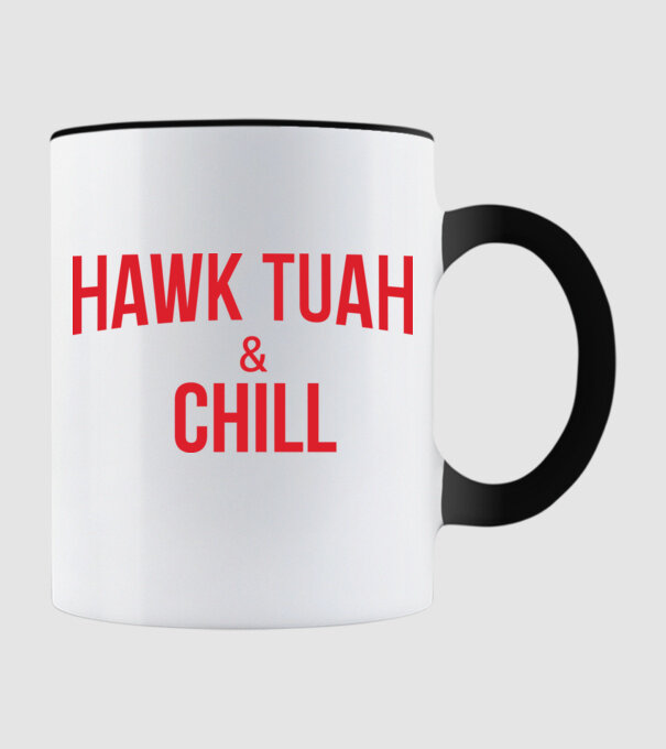 Hawk tuah and chill red netflix model negru pe tricou
