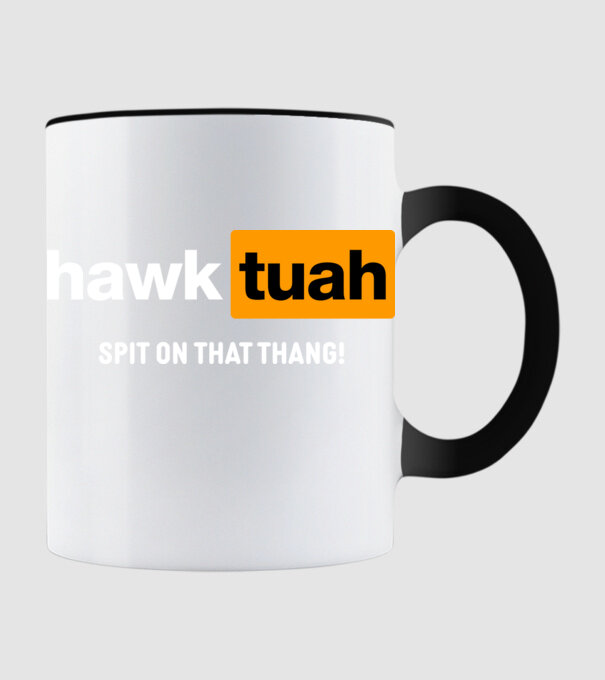 hawk tuah pornhub mix model negru pe tricou