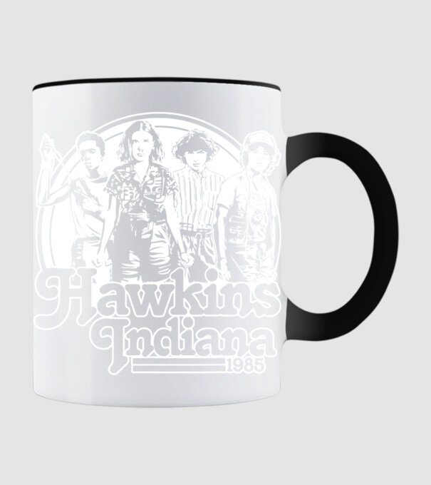 hawkins indiana stranger things2 model negru pe tricou
