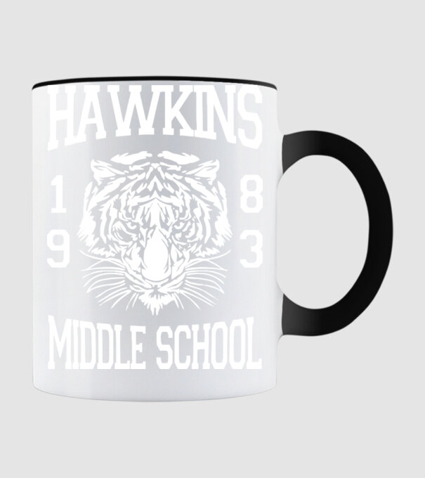 hawkins middle school 83 white model negru pe tricou