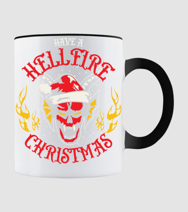 Hellfire Christmas model negru pe tricou