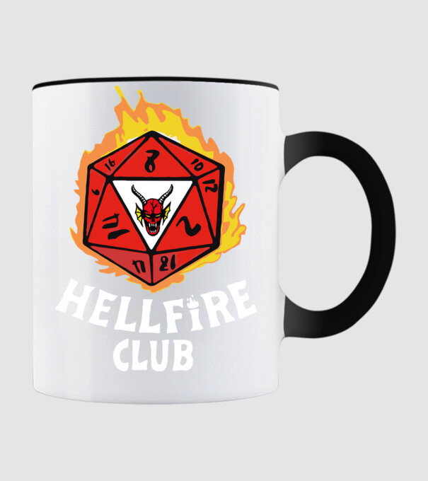 hellfire club roll dice model negru pe tricou